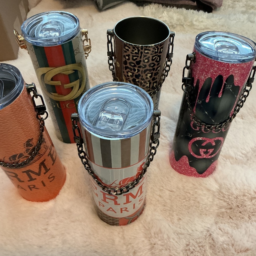 CUSTOM MADE 20 oz TUMBLERS WITH STRAW AND GIFT BOX